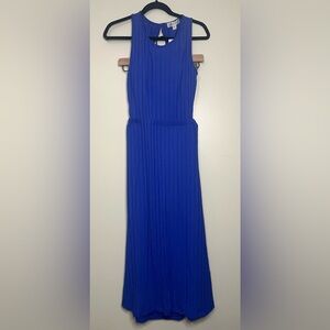 Amour Vert Kelly Ribbed Dress with cutout back‎ - Lapis Blue - Size L - NWT